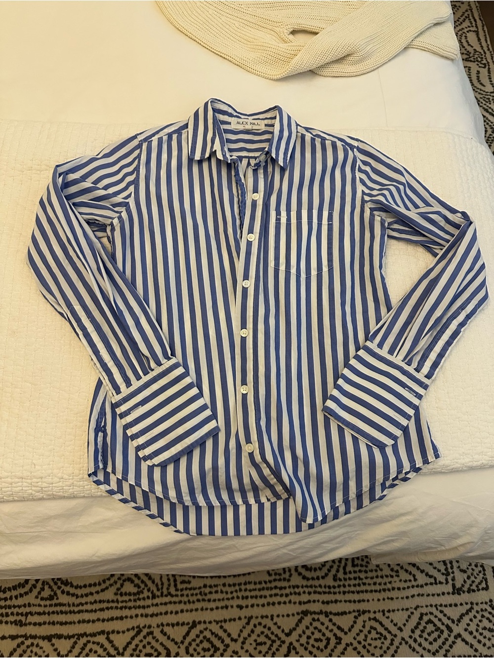 Alex Mill Blue & White Stripe Wyatt Shirt